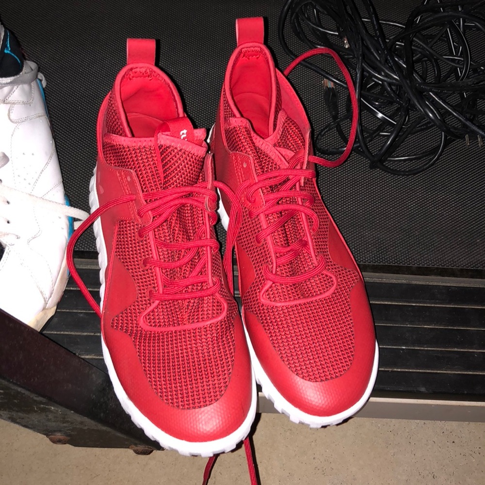 Red adidas men sneakers